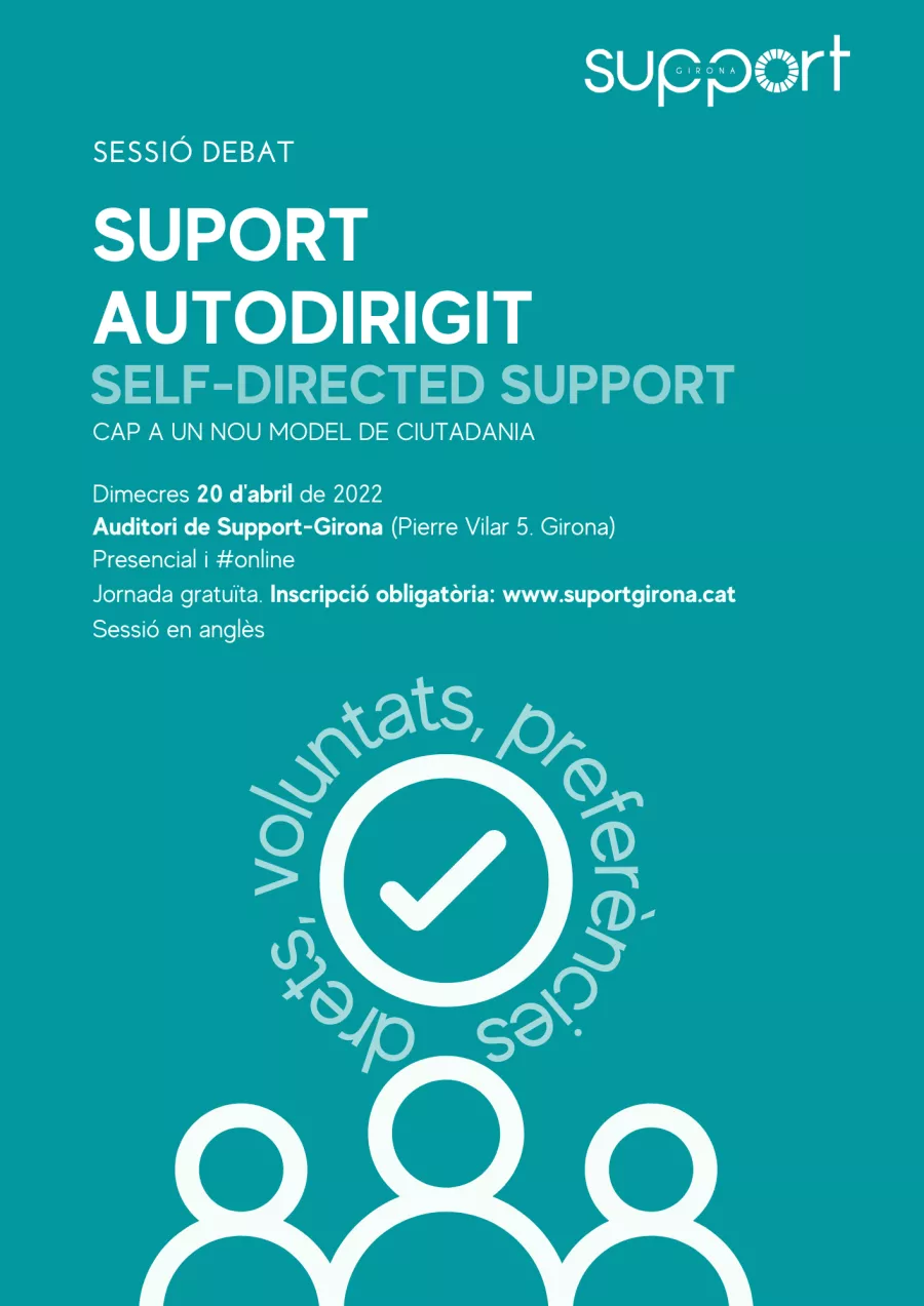 Dimecres 20 d'abril, sessió debat sobre el suport autodirigit a les persones amb discapacitat
