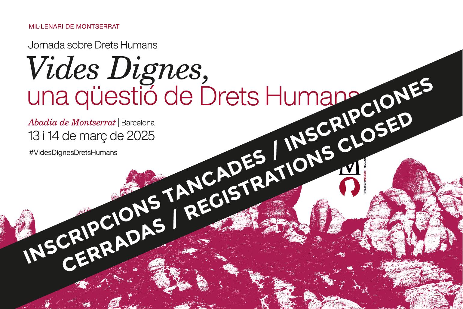 Imatge de la jornada amb un línia de text que diu que les inscripcions estan tancades